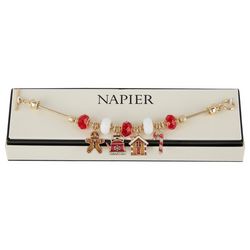 Napier Christmas Gingerbread Charms Sliders Toggle Bracelet