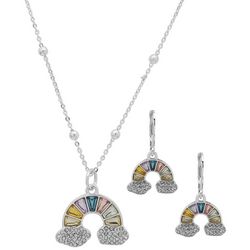 Nine West Womens 2 Pc. Rainbow Necklace & Earring Set
