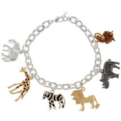 Napier Pave Safari Wildlife Tri-Tone Chain Bracelet
