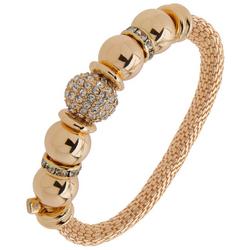 Pave Fireball Beads Stretch Bracelet