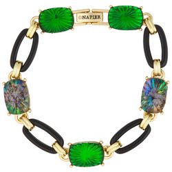 Napier Chain & Rectangle Stones Snap Bracelet