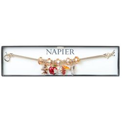 Napier Fall Charms Chain Apple Leaves Toggle Bracelet