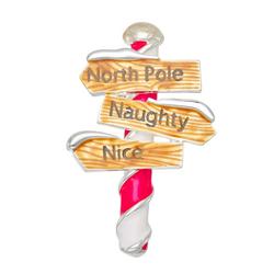 North Pole Naughty & Nice Signpost Boxed Pin