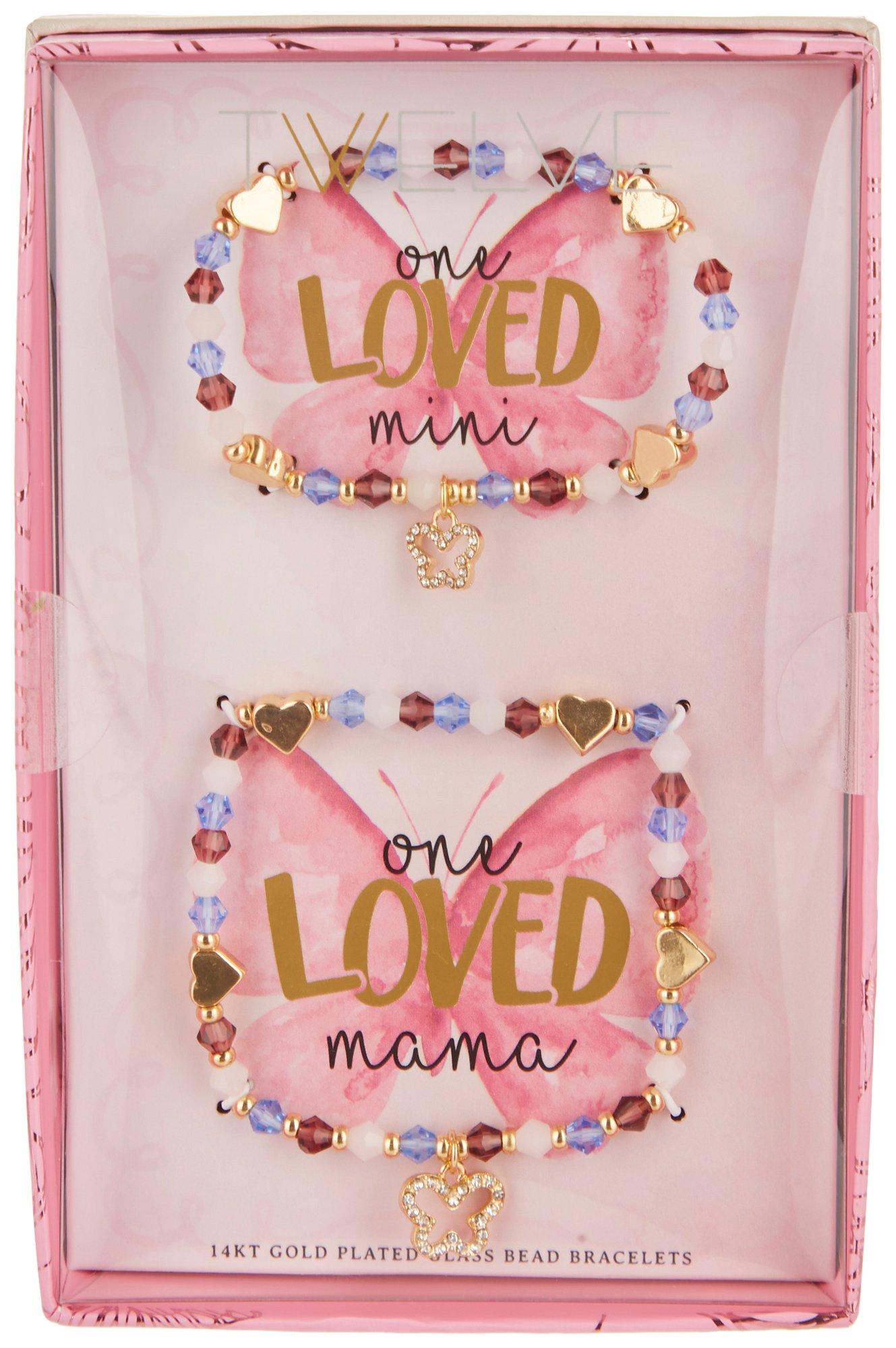 Twelve 2-Pc. Mom & Mini Butterfly Bead Bracelet Set