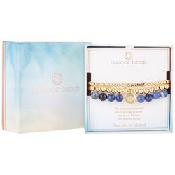 Balance Beads 3-Row Protect Fine Silver Plated Bracelet
