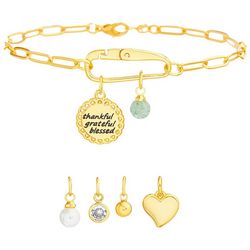 Inspired By You Your Charm Story Goldtone 6 Charm Bracelet
