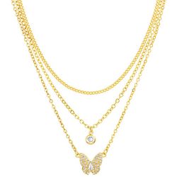 Me & You Designs 3-Pc Layered Butterfly Necklace Set