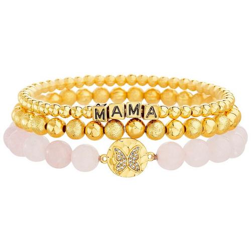 Balance Beads 3-Row Mama Fine Gold Plated Bracelet