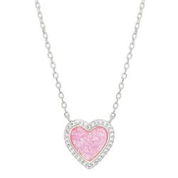 Paige Harper 16 In. Pave & Druzy Heart Necklace