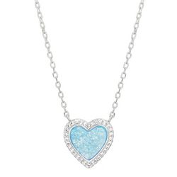 Paige Harper 16 In. Pave Druzy Heart Necklace