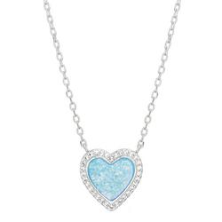 16 In. Pave Druzy Heart Necklace