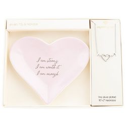 Inspired By You 2-Pc. Heart Necklace & Trinket Tray Set