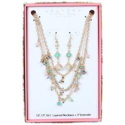 2-Pc. 3-Row Necklace & Earring Set