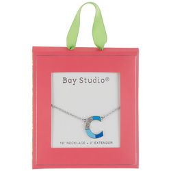 Bay Studio 'C' Initial Pave Enamel Chain Necklace