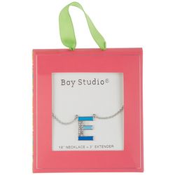 Bay Studio 'E' Initial Pave Enamel Chain Necklace