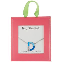 Bay Studio 'D' Initial Pave Enamel Chain Necklace