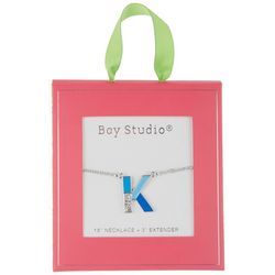 Bay Studio 'K' Initial Pave Enamel Chain Necklace