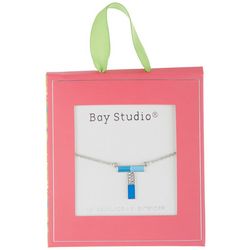 Bay Studio 'T' Initial Pave Enamel Chain Necklace