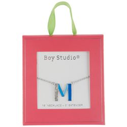 Bay Studio 'M' Initial Pave Enamel Chain Necklace