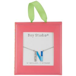Bay Studio 'N' Initial Pave Enamel Chain Necklace