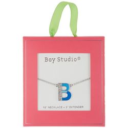Bay Studio 'B' Initial Pave Enamel Chain Necklace