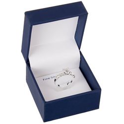 Ocean Treasures CZ Crystal Silver Plated Ring Boxed