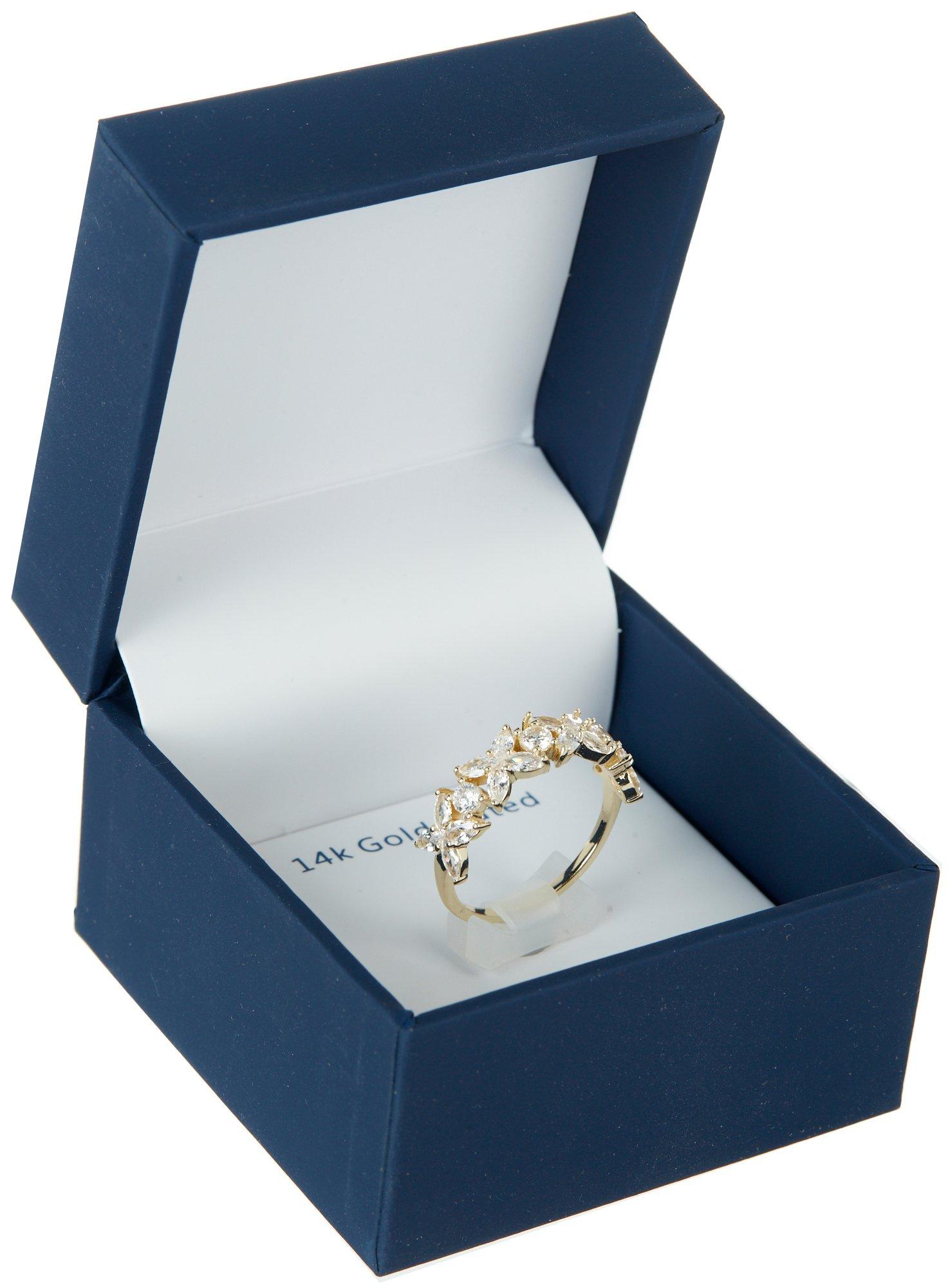 Gold-Plated XO CZ Rhinestone Fashion Ring
