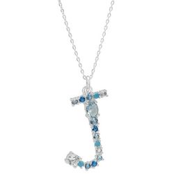Initially Yours 16 In. Genuine CZ 'J' Charm Necklace