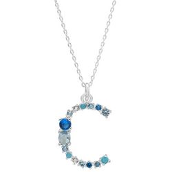 Initially Yours 16 In. Genuine CZ 'C' Charm Necklace