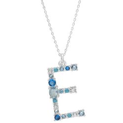 Initially Yours 16 In. Genuine CZ 'E' Charm Necklace