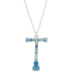 Initially Yours 16 In. Genuine CZ 'T' Charm Necklace