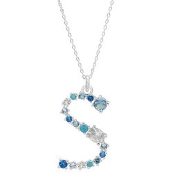 Initially Yours 16 In. Genuine CZ 'S' Charm Necklace