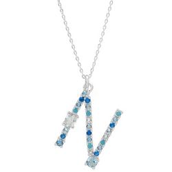 Initially Yours 16 In. Genuine CZ 'N' Charm Necklace