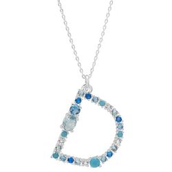 Initially Yours 16 In. Genuine CZ 'D' Charm Necklace