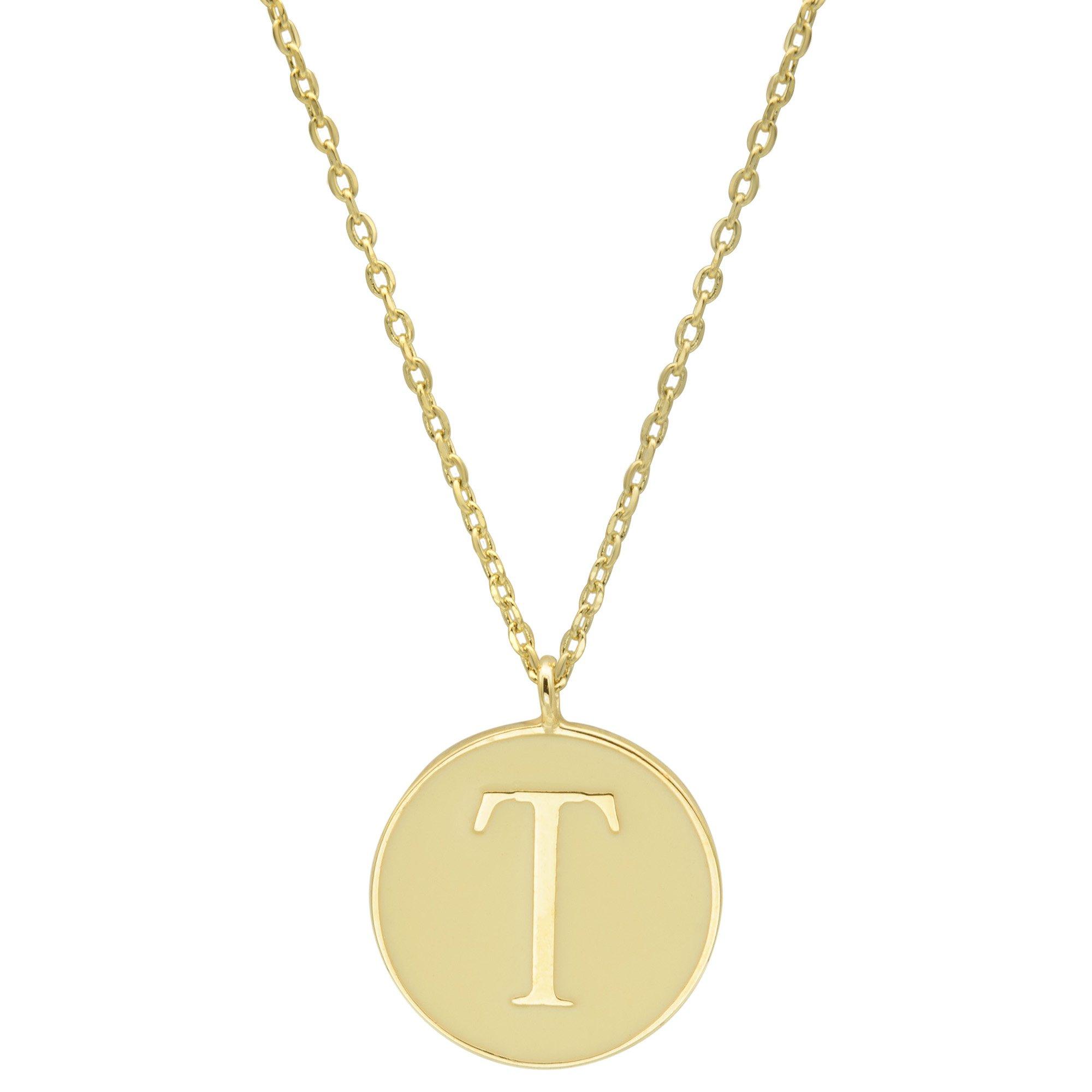 Initially Yours 16 In. 'T' Charm Gold Plated Necklace