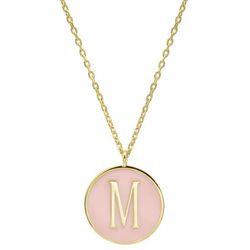 Initially Yours 16 In. 'M' Charm Gold Plated Necklace