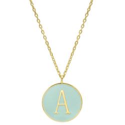 16 In. 'A' Charm Gold Plated Necklace