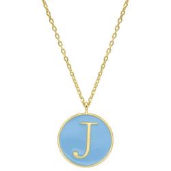 16 In. 'J' Charm Gold Plated Necklace