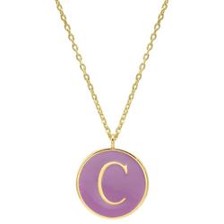 16 In. 'C' Charm Gold Plated Necklace