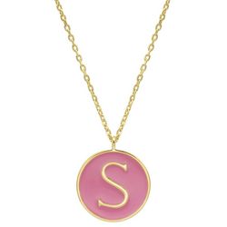 Initially Yours 16 In. 'S' Charm Gold Plated Necklace
