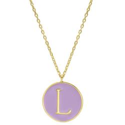16 In. 'L' Charm Gold Plated Necklace