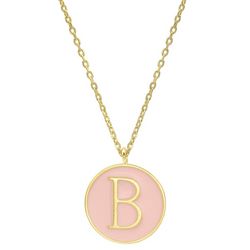 Initially Yours 16 In. 'B' Charm Gold Plated Necklace