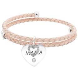 Mama Charm Adjustable Braided Leather Bracelet