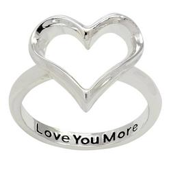 Open Heart Engraved Boxed Ring