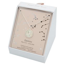 City Gems Gemini Mother Of Pearl Pendant Necklace