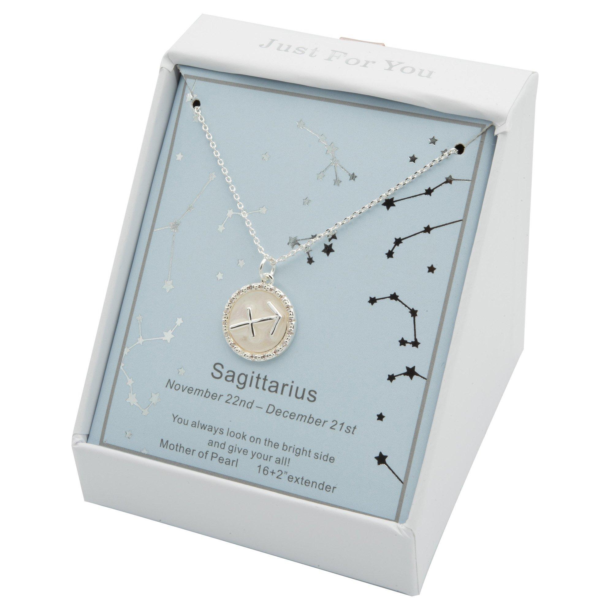 City Gems Sagittarius Mother Of Pearl Pendant Necklace