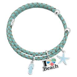 I Heart Beach Coil Braid Bracelet