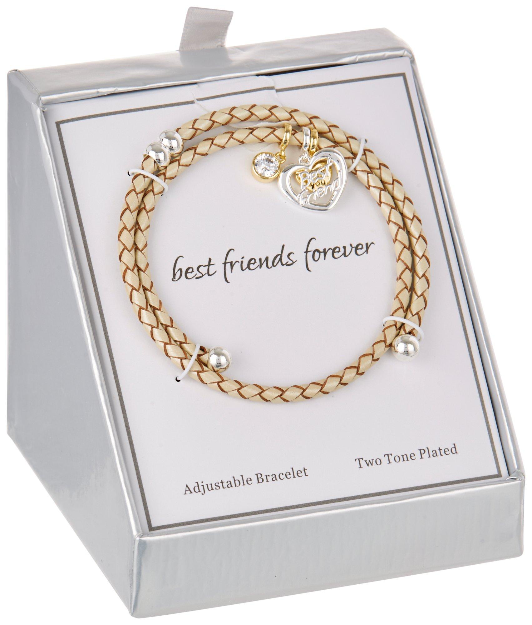 City Gems Best Friends Charms Braid Coil Bracelet