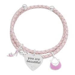 You Are Beautiful Heart Coil Braid Bracelet