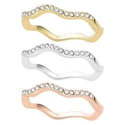 3-Pc. Pave Silver-Plated Boxed Ring Set